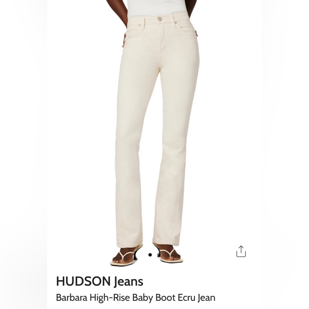 NWT Hudson Barbara High-rise Baby Boot Ecru Size 25